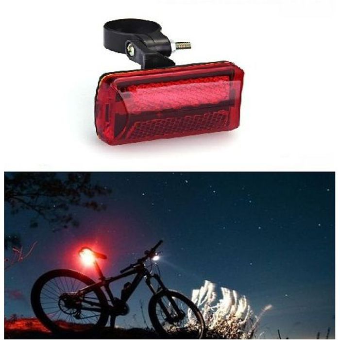 Feu Rouge arrière de vélo 2 Type Clignotant de sécurité alimenté par batterie