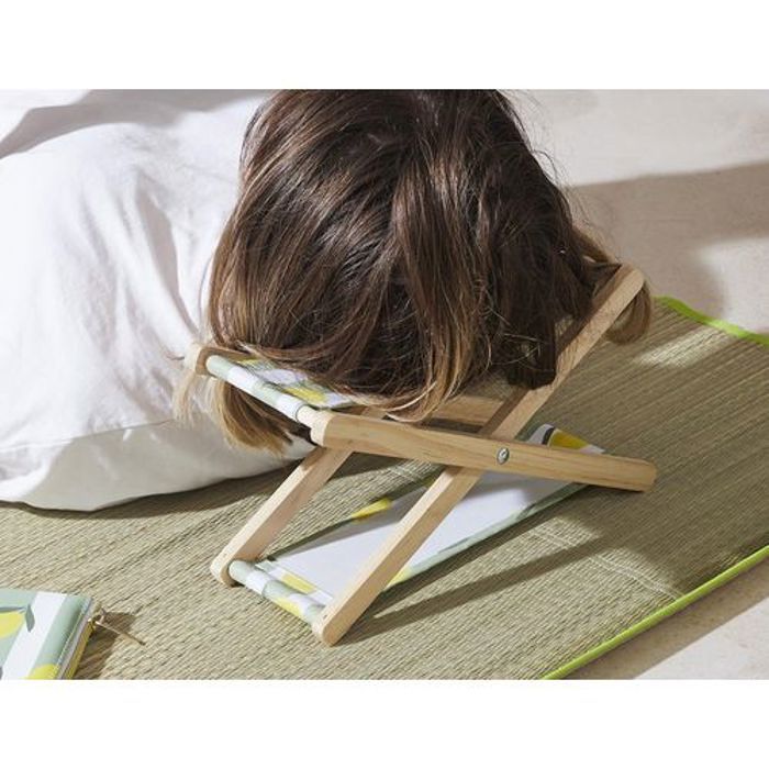 HOME DECO Plein air confort bois encadré appui-tête de plage avec oreiller