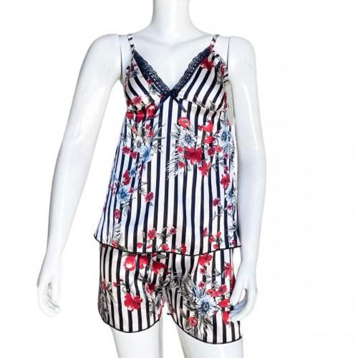 Ensemble de Pyjama - Satin - Fleurs - Confortable - Chic - Tendance