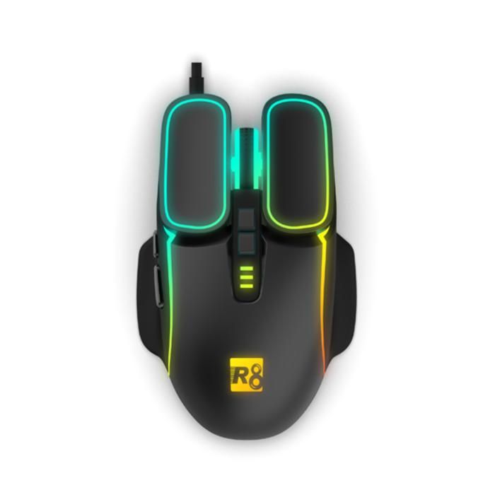 R8 - Souris de jeu RVB filaire de haute précision - 7 boutons programmables