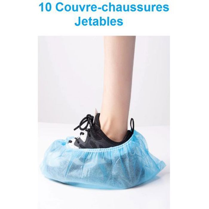 Pack de 10 pièces Couvre-chaussures jetables Bleu