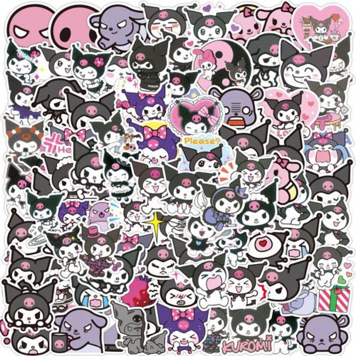 Stickers 50Pcs Cartoon Kuromi Aesthetic Stickers for Skateboard Motorcycle Car L