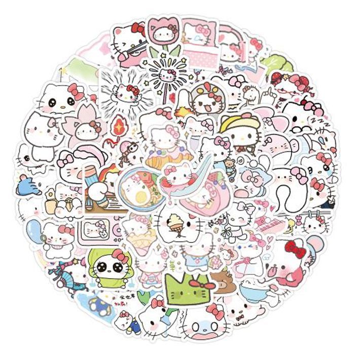 Stickers 50Pcs Kawaii Sanrio Hello Kitty Stickers