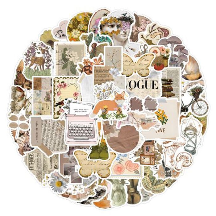 Stickers 50Pcs Retro aesthetic art stickers