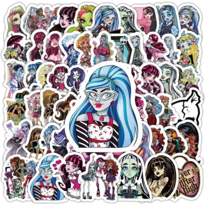 Stickers 50Pcs Waterproof Monster High School Cartoon Stickers