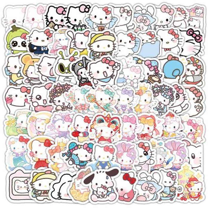 Stickers 50Pcs Anime Hello Kitty Graffiti Stickers