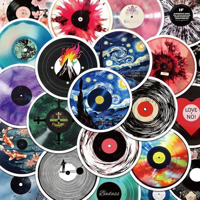 Stickers 50Pcs Cartoon Record CD Graffiti Stickers