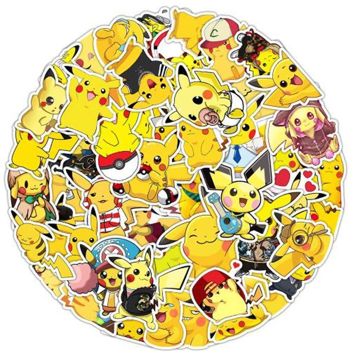 Stickers 50Pcs Kawaii Pikachu Stickers for Kids