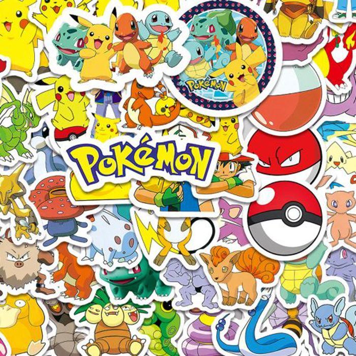 Stickers 50Pcs Kawaii Pikachu Pokemon Anime Stickers for Kids