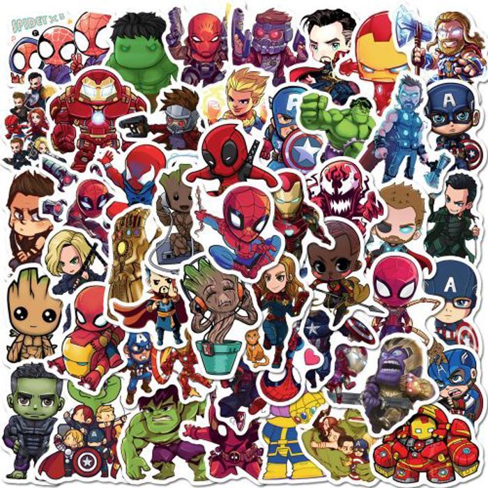 Stickers 50Pcs Disney Marvel The Avengers Super Hero Stickers