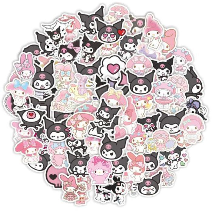 Stickers 50Pcs /80kawaii My Melody Kuromi Cartoon Stickers Decorative Decals Scr