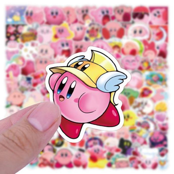 Stickers 50Pcs Cartoon Kirby Stickers Kawaii Girls DIY Laptop Guitar Skateboard
