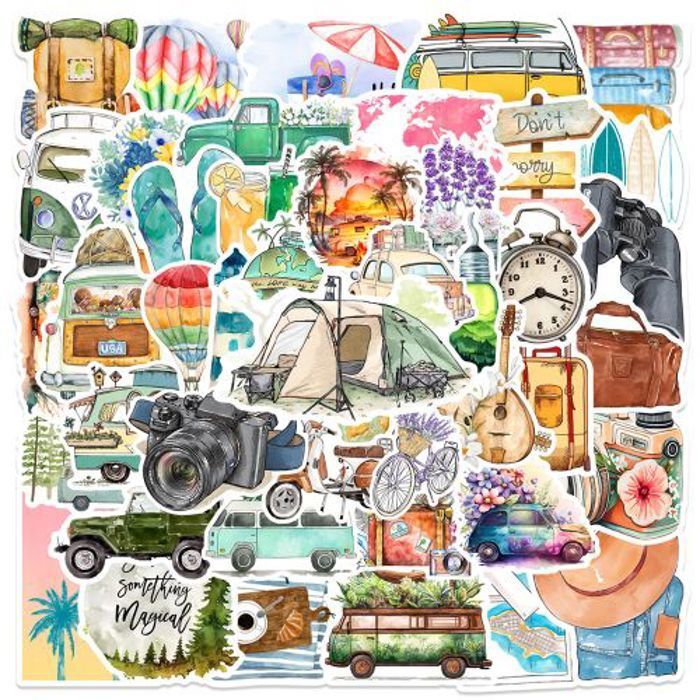 Stickers 50Pcs Outdoor Camping Travel Graffiti Stickers Pack