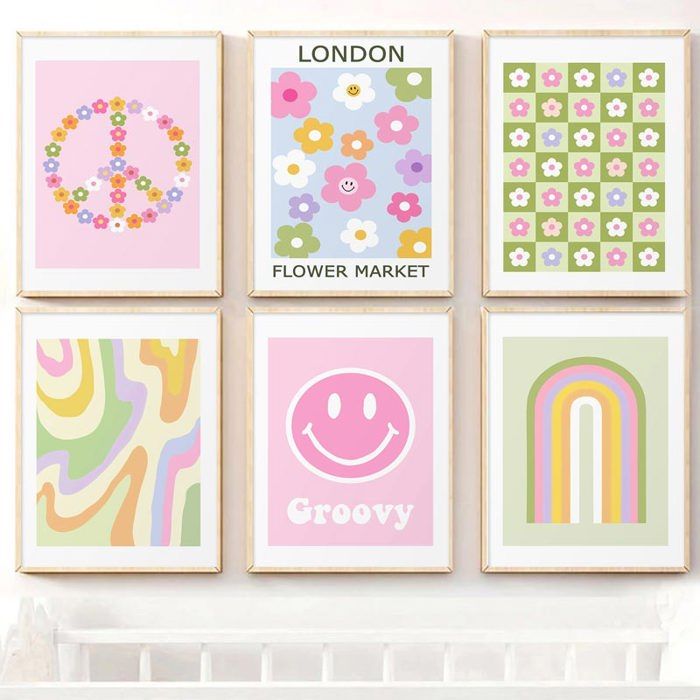 Poster Décoration - OUTFITS AND MORE - Art Floral Coloré - 21x15cm - Waterproof - Style Scandinave