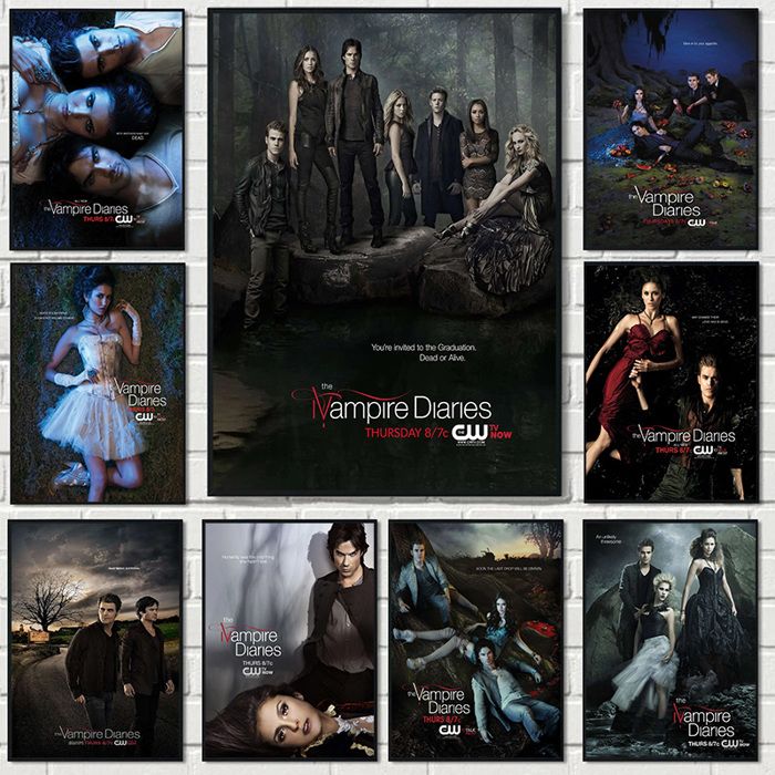 Decoration 9 Poster Classic Tv Series The Vampire Diaries Character Vintage and Prints