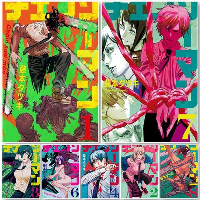 Decoration 7 Poster Japan Hot Selling Anime Chainsaw Man Decor Printed Pictures