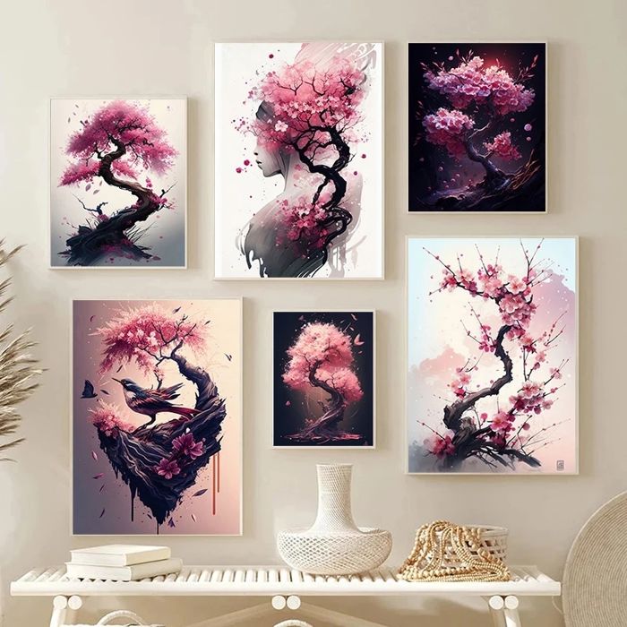Poster Décoration - OUTFITS AND MORE - Sakura Rose - 21x15cm - Waterproof - Design Contemporain