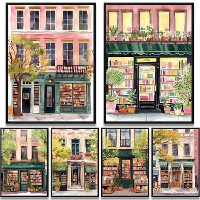 Decoration 6 Poster Vintage Book Store Print Painting