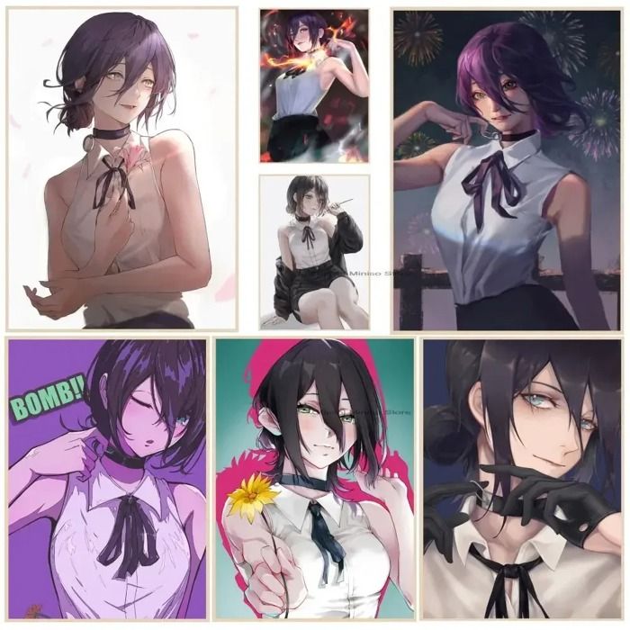 Poster Décoration - OUTFITS AND MORE - Chainsaw Man - Reze - 21x15cm - Multicolore - Waterproof