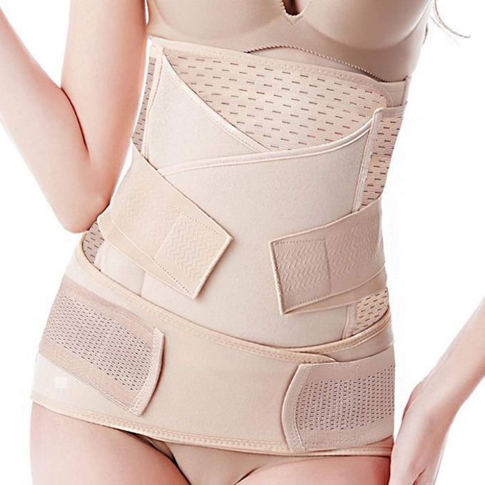 Pack de 3 Ceintures de maternité bandage Postnatal après la grossesse - Beige