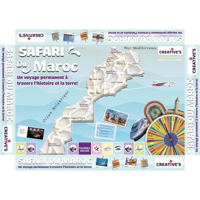 Jeu de société - Safari Autour du Maroc - Éducatif - 2 joueurs ou plus - À partir de 8 ans