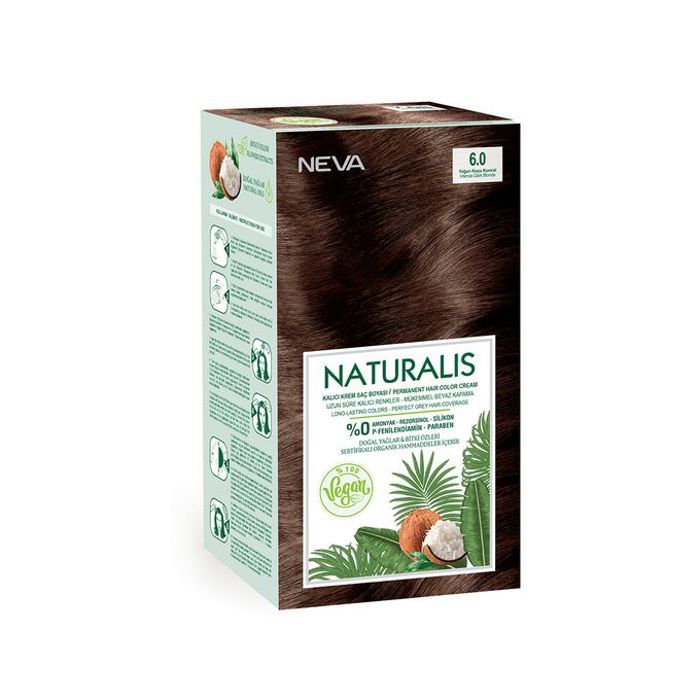 NATURALIS HAIR COLOR CREAM SET-6.0 INTENSE DARK BLONDE VEGAN 60 ML + 60 ML