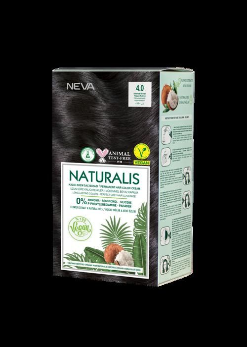 NATURALIS HAIR COLOR CREAM SET-4.0 INTENSE BROWN VEGAN 60 ML + 60 ML