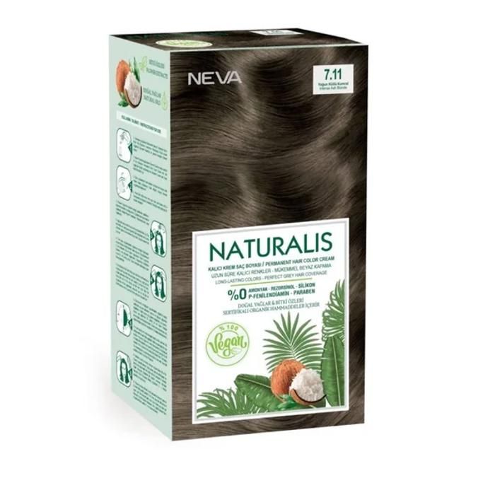 NATURALIS HAIR COLOR CREAM SET-7.11 INTENSE ASH BLONDE VEGAN 60 ML + 60 ML