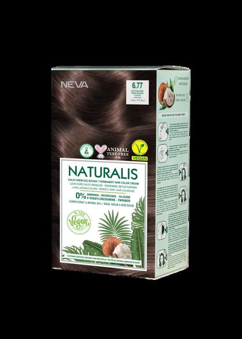 NATURALIS HAIR COLOR CREAM SET-6.77 HOT CHOCOLATE VEGAN 60 ML + 60 ML