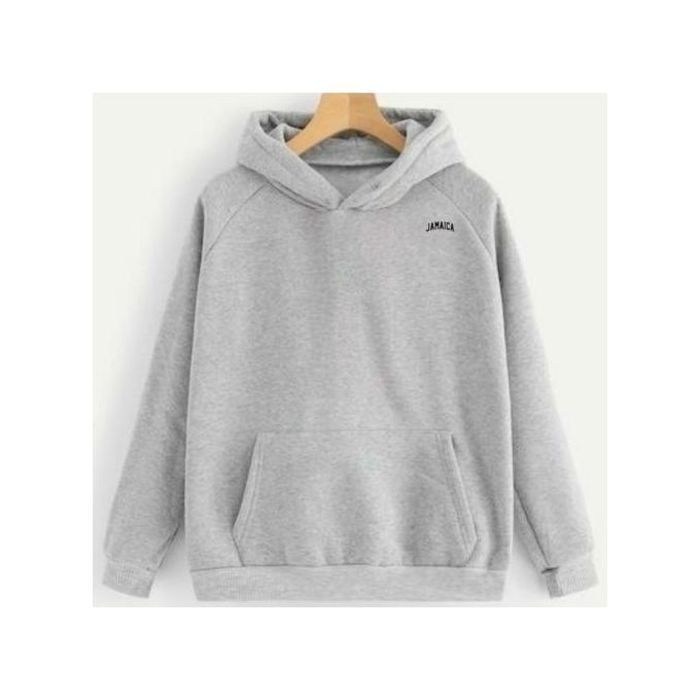 Sweat-hirt - Jamaica - Capuche grise - Coton doux - Coupe moderne - Manches longues
