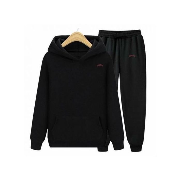 Ensemble Survêtement Noir en Sweat à Capuche et Pantalon pour Femme/Homme de Bonne Qualité