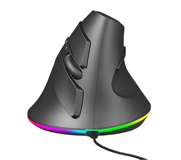 Souris verticale ergonomique sans fil Bluetooth, Silencieuse 1600DPI  optique avec RGB pour PC portable