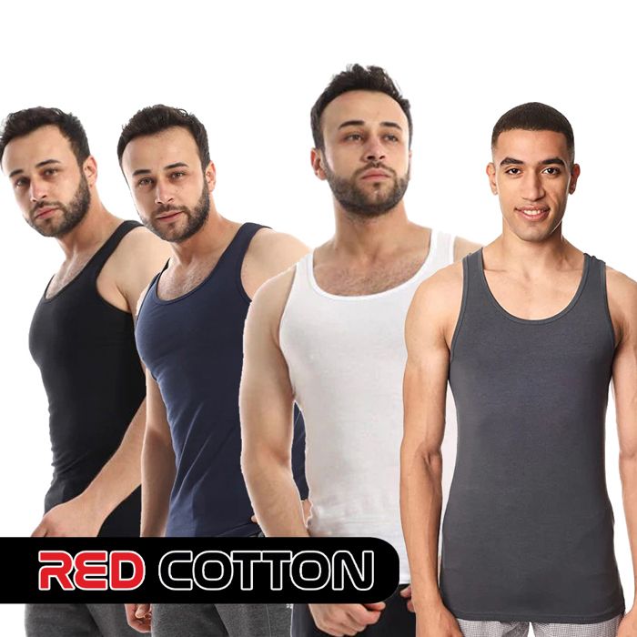 Débardeur - REDCOTTON - Pack de 4 - 95% coton - Couleur(s): Noir, Navy, Gris, Blanc - Homme