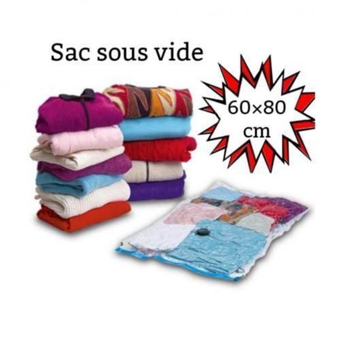 10 Sac sous vide de stockage organisateur pour vêtements couette 80x60 cm