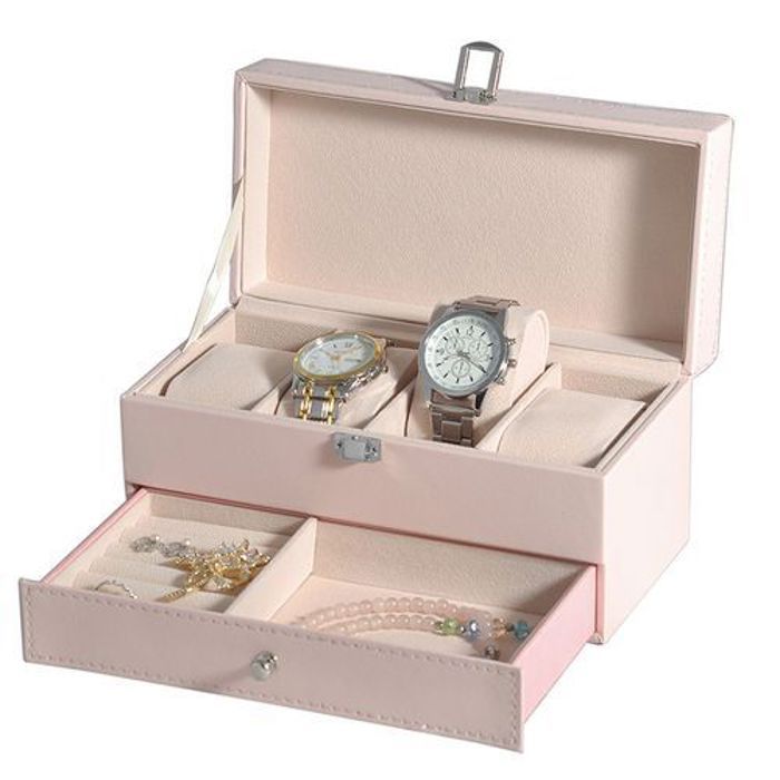 Boîte à Montres Rangement pour Bijoux, Boîte à Bijoux Double Couche