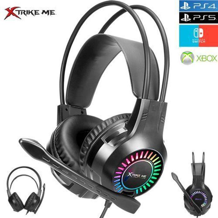 Xtrike Casque Gamer Stéréo GH-709 avec rétro-éclairage RVB Pour PS4,Xbox,PC