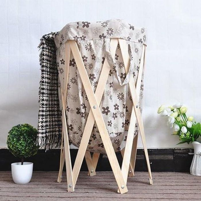 Panier à Linge Créatif Pour Chambre à Coucher Support En Bois Losange