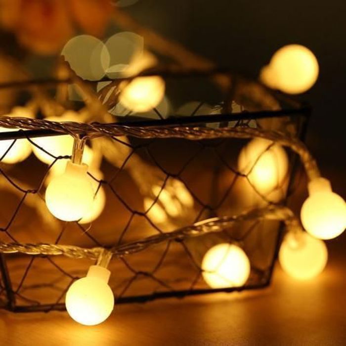Guirlande LED Ball String Lights Christmas Décoration Holiday
