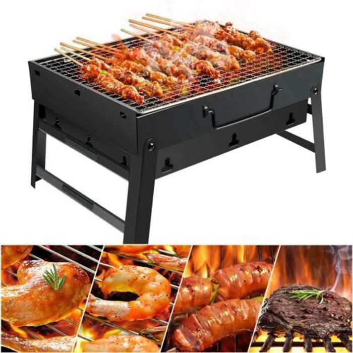 Barbecue rectangulaire à charbon BBQ Barbecue Portable
