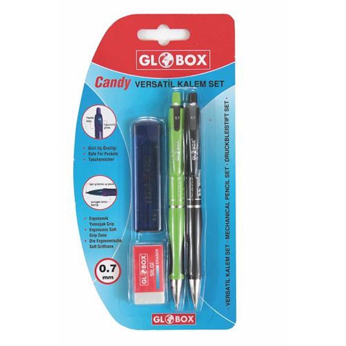 Pack 2 PORTE-MINES 0.7mm+Recharge+GOMME