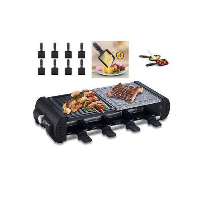 Kiwi Appareil a raclette-grill 2 en 1 jusqu'à 8 personnes 1200w