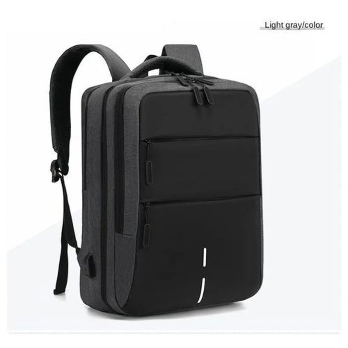 Sac à dos pour PC 16" de grande capacité, sac d'affaire,voyage étanche, port USB Gris