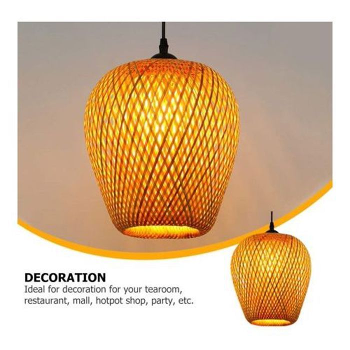 Suspension en rotin -E27- style Japonais + Ampoules Edison LED Offerte