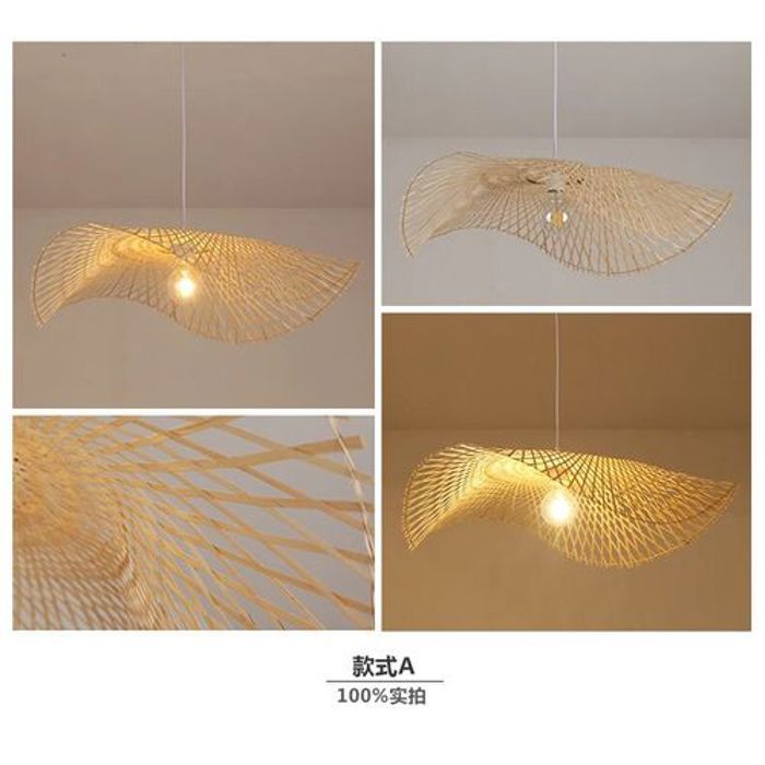 L'Atelier Du Dcorateur Lampe Pendentif En Bambou Lustre créatif 60CM -E27- + Ampoules LED G45 offerte