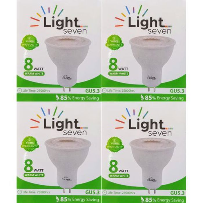 light seven 4 Ampoule pour Spot RGV GU5.3 3000K Blanc chaud (Lumière Jaune)