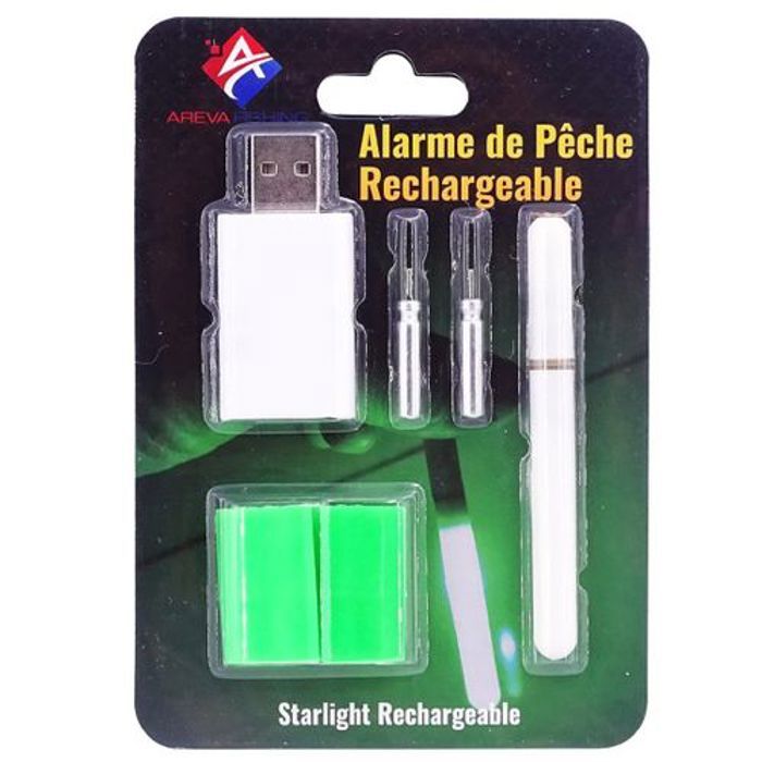 Alarme de Pêche - AREVA FISHING - Starlight Rechargeable - 100m Visibilité - 48h Autonomie - 75 Recharges