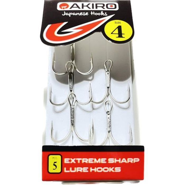Hameçon triple - AKIRO - Size 4 - 5x strong - Inox Titanium - Pêche en mer