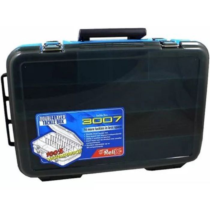 Boîte de pêche - RELIX - TB3007 - Double couche - Étanche - 50 compartiments