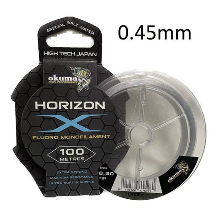 Okuma fil de peche fluoro monofilament okuma HORIZON 100mt 0.45mm 35.20kgs