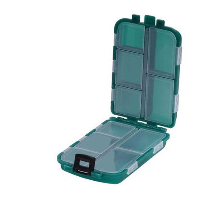 Boîte à hameçon - SCORPION - 10 Compartiments - Plastique ABS - Vert/Noir - 9,7x6,4x3 cm